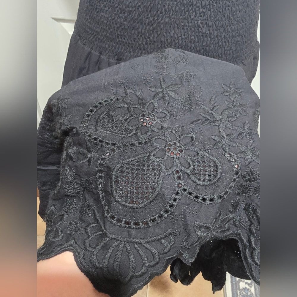 Jason Wu Black Eyelet Scalloped Hem Skirt - Picture 4 of 8